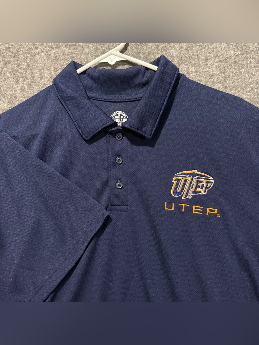 UTEP Miners Polo Shirt Mens XL 46/48 Blue Rivalry Threads Performance NWT